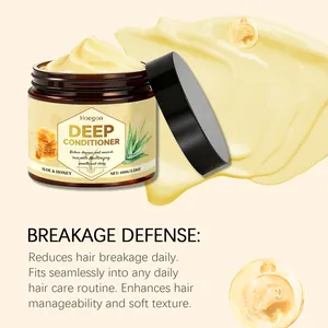 Macro detail of Hoegoa deep conditioner texture for daily hair breakage defense.