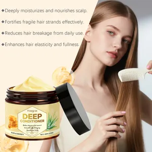 Detailed shot of Hoegoa deep conditioner with aloe and honey for hair vitality