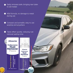 Hikmarion 100ml multipurpose rust remover spray showing metal cleaning features