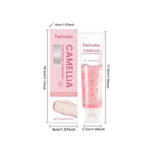Dimensions du dentifrice Feimuko Camélia pour haleine fraîche avec tailles en pouces