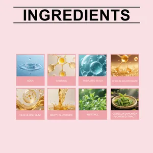 Liste d'ingrédients du dentifrice au camélia avec menthol et extraits de fleurs