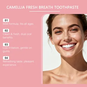Dentifrice camélia haleine fraîche avec formule douce pour nettoyer les dents