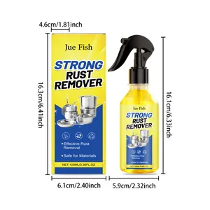 Abmessungen für Jue Fish 100ml Metall-Rostlöser-Spray und die Verkaufsverpackung