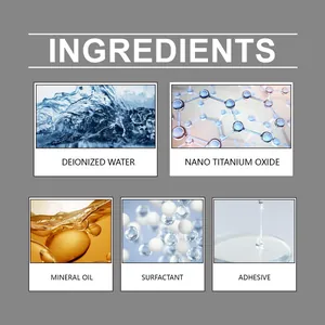 Detailed view of car windshield repair kit ingredients including nano titanium oxide
