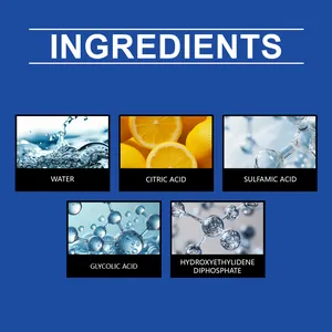 Detailansicht der Inhaltsstoffe des Metallrostentferners: Wasser, Zitronensäure und mehr