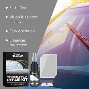 Homonth windshield crack repair kit with 20ml nano liquid and curing films.