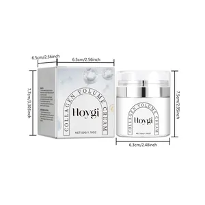 Hoygi collageen volume crème 50g detail met productafmetingen en verpakking