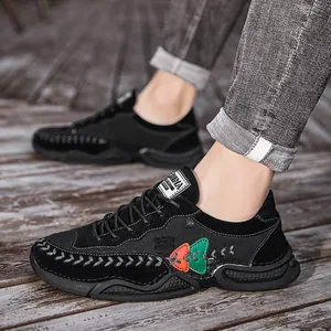 Men's trendy black casual sneakers with colorful accents and octopus-style soles