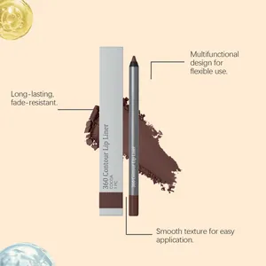 Crayon contour des lèvres 360 cacao professionnel avec détail de texture crémeuse lisse