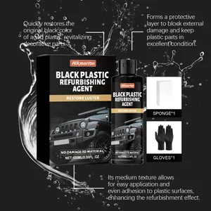 Professionelles Hikmarion Schwarz-Kunststoff-Refurbishing-Set mit Schwamm und Handschuhen