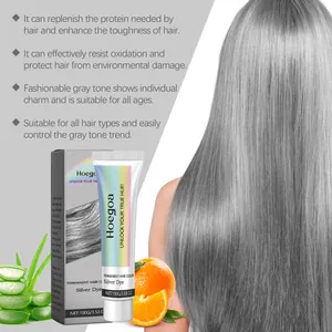 Professionelle Hoegoa permanente silberne Haarfarbe mit Pflanzenextrakten für glänzendes graues Haar