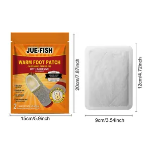 Detailed size information for Jue-Fish self-heating warm foot patches with dimensions
