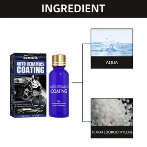 Detail view of Rayhong auto ceramics coating ingredients featuring Aqua and PTFE