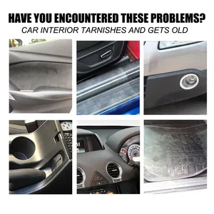 Vista detallada de problemas comunes del interior del coche, como deslustre, polvo y envejecimiento