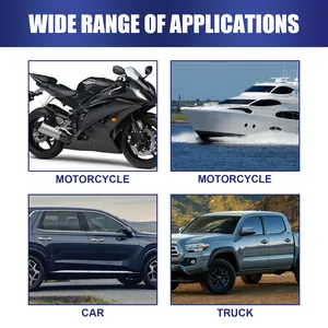 Visual guide showing versatile application of car coating liquid on various vehicles.