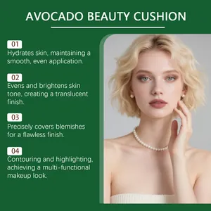 Vista detallada que muestra el acabado radiante y perfecto del cushion de aguacate