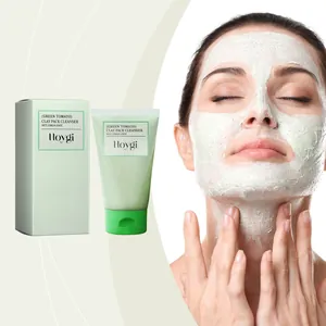 Hoygi green tomato clay pack cleanser being applied to skin for deep pore cleaning