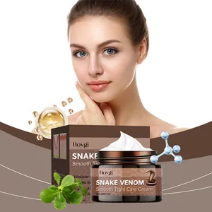 Crème visage Hoygi au venin de serpent avec texture lisse et modèle féminin