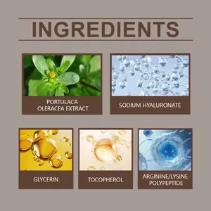 Détails des ingrédients de soin de la peau comme l'hyaluronate de sodium en crème visage