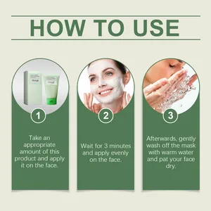 Complete 3-step usage guide for Green Tomato Clay Pack Cleanser for skin cleansing.