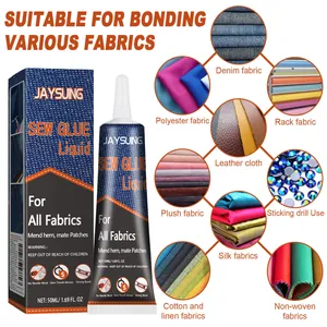 Professional fabric glue liquid for mending denim silk leather and non-woven fabric patches