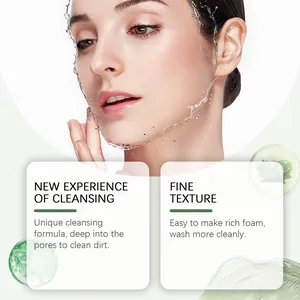 Gentle green tomato facial cleanser for deep pore cleansing and rich foam texture.