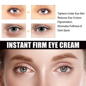 Close-up comparison showing the instant firming and puffiness reduction of this eye cream