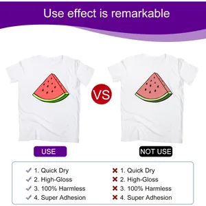Vergleich zeigt den Effekt des Sublimationsbeschichtungssprays auf weißem Baumwoll-T-Shirt