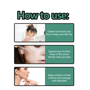 Guida all'uso del siero viso in 3 fasi: detergere, applicare le gocce e massaggiare bene.