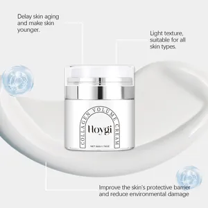 Gedetailleerd overzicht van Hoygi Collagen Volume Crème met gladstrijkende hydraterende textuur