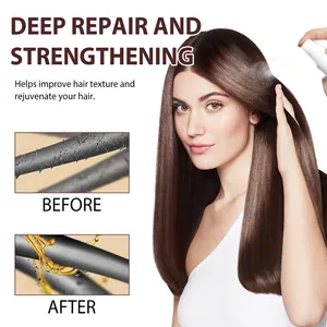 Detailed view of deep hair repair protein spray showing before and after results