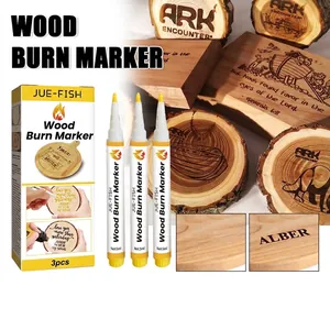 Jue-Fish Holzbrand Markierungsstift Set 3 Stk Scorch Stift für DIY Holzmalerei Bastelprojekte Wärmeempfindlicher Holzbrenner Marker