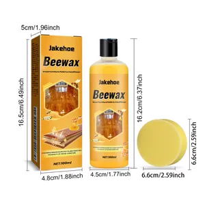 Detailed dimensions of 100ml Jakehoe Beewax furniture polish with application sponge