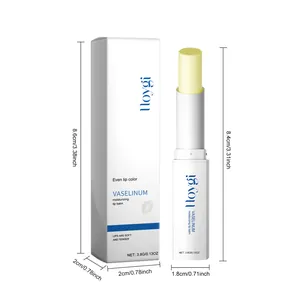 Gedetailleerde afmetingen van Hoygi hydraterende lippenbalsem en de compacte doos