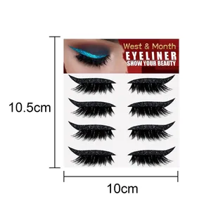 Dimensions détaillées des autocollants d'eyeliner et de faux cils West Month sans colle