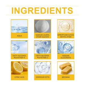 Main ingredients chart for floor cleaner featuring citric acid and beeswax