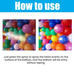 Vergelijking toont het gebruik van ballonspray voor een glanzende finish op ballons.