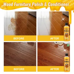 Jakehoe wood floor polish detail view showing before and after contrast on wood grain