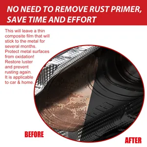 Rust converter primer before and after effect on metal surfaces for car and home