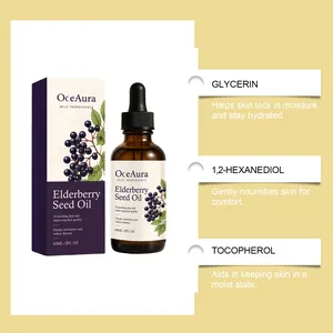 OceAura Elderberry Seed Oil for skin and hair with Glycerin and Tocopherol ingredients