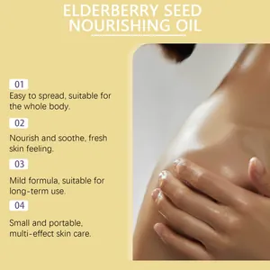 Close-up of elderberry seed nourishing oil being applied to skin for a smooth finish