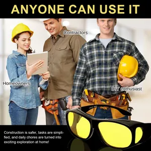 Protective safety glasses with yellow lenses for homeowners, DIY enthusiasts and contractors
