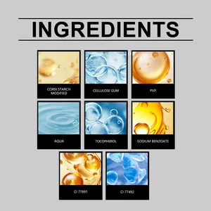 Infographie détaillée des ingrédients avec tocophérol et pigments du crayon à lèvres