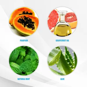 Natürliche Inhaltsstoffe für Haustier-Zahnpasta: Papaya, Minze, Aloe und Grapefruitöl
