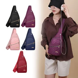 Stylish diamond quilted chest bag for women, large capacity crossbody sling bag for daily use