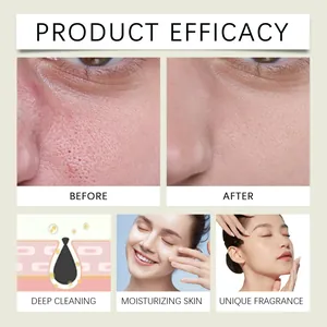 Green tomato facial cleanser efficacy display showing deep cleaning and skin moisturizing results