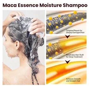 Maca essence hydraterende shampoo detail voor haarherstel en diepe haarverzorging