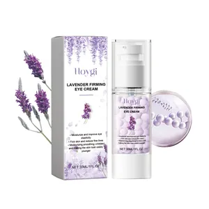 Hoygi Lavendel straffende Augencreme 30ml Spender mit Verpackung und Lavendel
