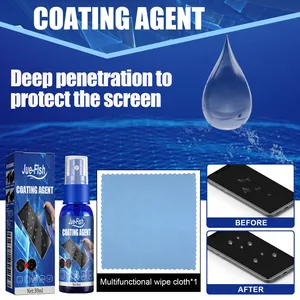 Jue-Fish screen coating liquid 30ml with a multifunctional wipe cloth for phone care.