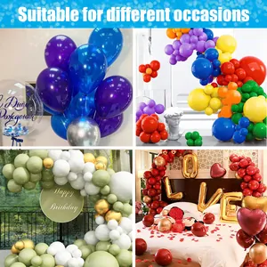 Collage of shiny balloon decorations for birthday party and wedding occasions